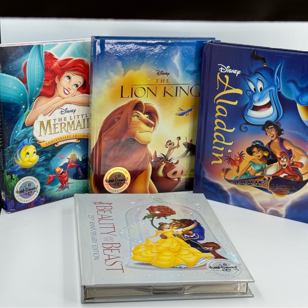 Disney Blu Ray & DVD Storybook Aladdin, Lion King, Beauty and the Beast Mermaid